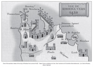 The Sieges of Rhodes 1480 and 1522 - click to enlarge The Sieges of Rhodes 1480 and 1522