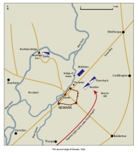 Royalist Newark, 1642-1646 : Sieges and Siege Works - click to enlarge Royalist Newark, 1642-1646 : Sieges and Siege Works