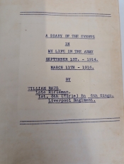 A Diary of the Events in My Life in the Army : William Raws, Liverpool Rifles, 1 September 1914–11 March 1916 A Diary of the Events in My Life in the Army : William Raws, Liverpool Rifles, 1 September 1914–11 March 1916