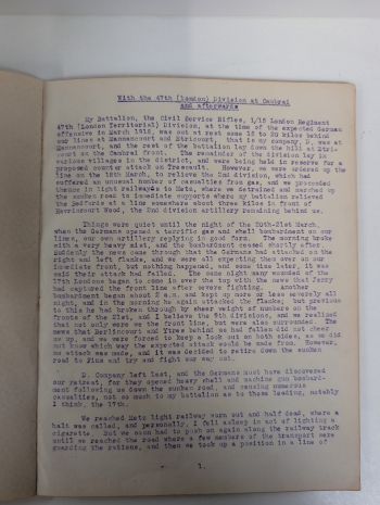 With the 47th (London) Division at Cambrai and Afterwards With the 47th (London) Division at Cambrai and Afterwards