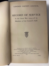 L.C.C. Record of Service in the Great War 1914–18 by Members of the Council’s Staff - click to enlarge L.C.C. Record of Service in the Great War 1914–18 by Members of the Council’s Staff
