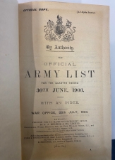 The Official Army List for the Quarter Ending 30th June, 1903 : With an Index - click to enlarge The Official Army List for the Quarter Ending 30th June, 1903 : With an Index