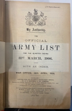 The Official Army List : For the Quarter Ending 31st March, 1906 - click to enlarge The Official Army List : For the Quarter Ending 31st March, 1906