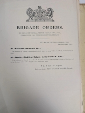 WW1 Tyneside Scottish Brigade Orders Archive 1915-16 - click to enlarge WW1 Tyneside Scottish Brigade Orders Archive 1915-16