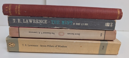 T E Lawrence Book Bundle Seven Pillars of Wisdom The Mint 4 Vintage Books : Four vintage books by and about Lawrence of Arabia - click to enlarge T E Lawrence Book Bundle Seven Pillars of Wisdom The Mint 4 Vintage Books : Four vintage books by and about Lawrence of Arabia