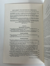 Zeitschrift f&uuml;r Historische Forschung : Vierteljahresschrift zur Erforschung des Sp&auml;tmittelalters und der fr&uuml;hen Neuzeit